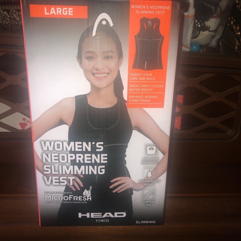 Head Fitness Women’s Neoprene Black Vest With Zipper Slimming Gym Training